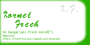 kornel frech business card